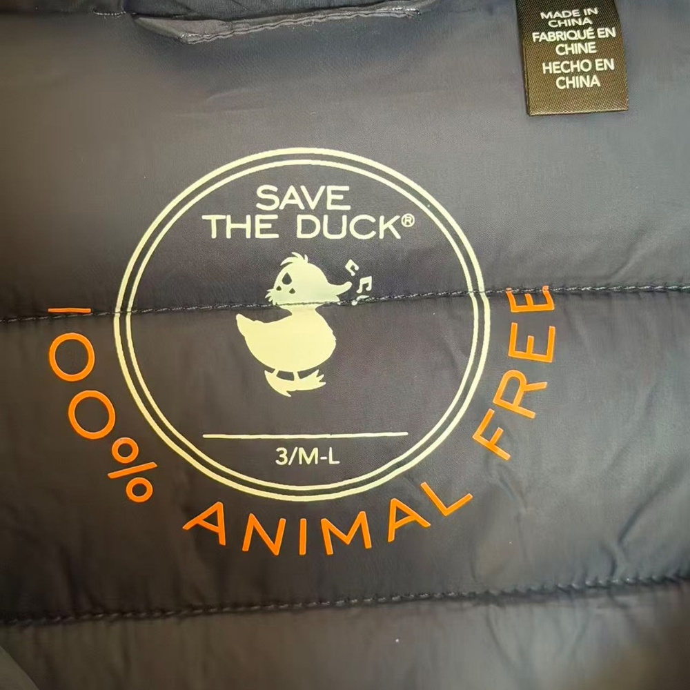 SAVE THE DUCK  Carol Water Repellent Long Puffer Coat Womens Size 3/M-L - Picture 3 of 4